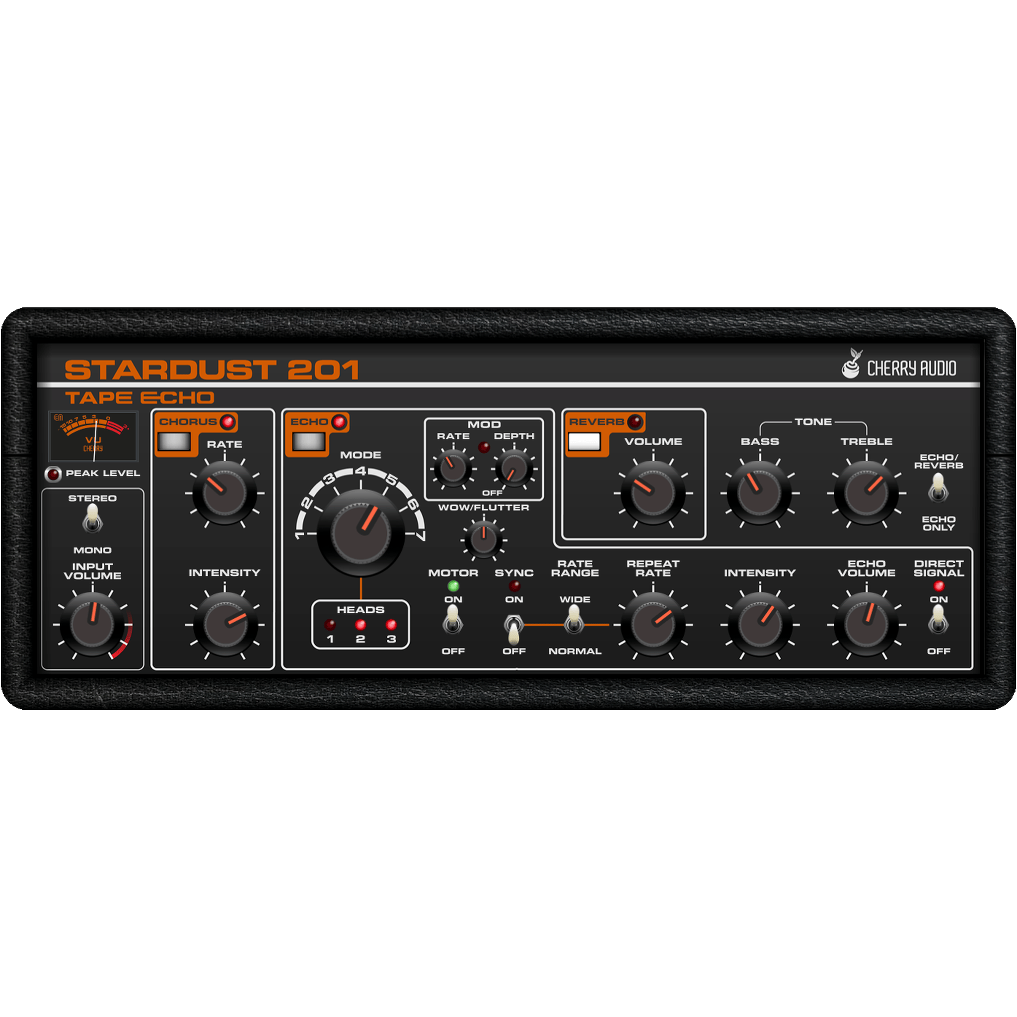 Stardust 201 Tape Echo interface in black
